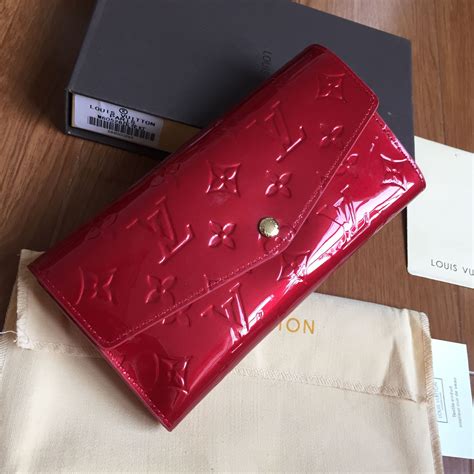 louis vuitton red patent leather wallet|Louis Vuitton wallet zipper.